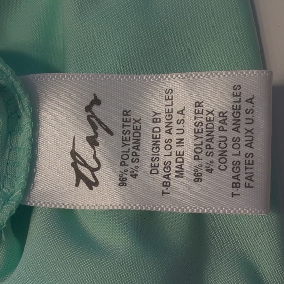 NWT T-BAGS‎ Los Angeles Domino Tie Front Maxi Dress in Mint Size Small - Picture 7 of 7
